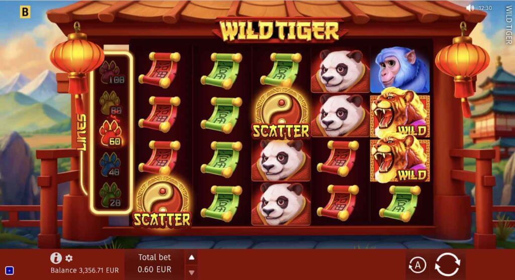 مراجعة لعبة wild tiger من شركة Bgaming للاعبين من الإمارات تغير خطوط الدفع والرموز