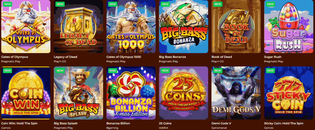 ألعاب السلوت الموصى بها في VegaZone