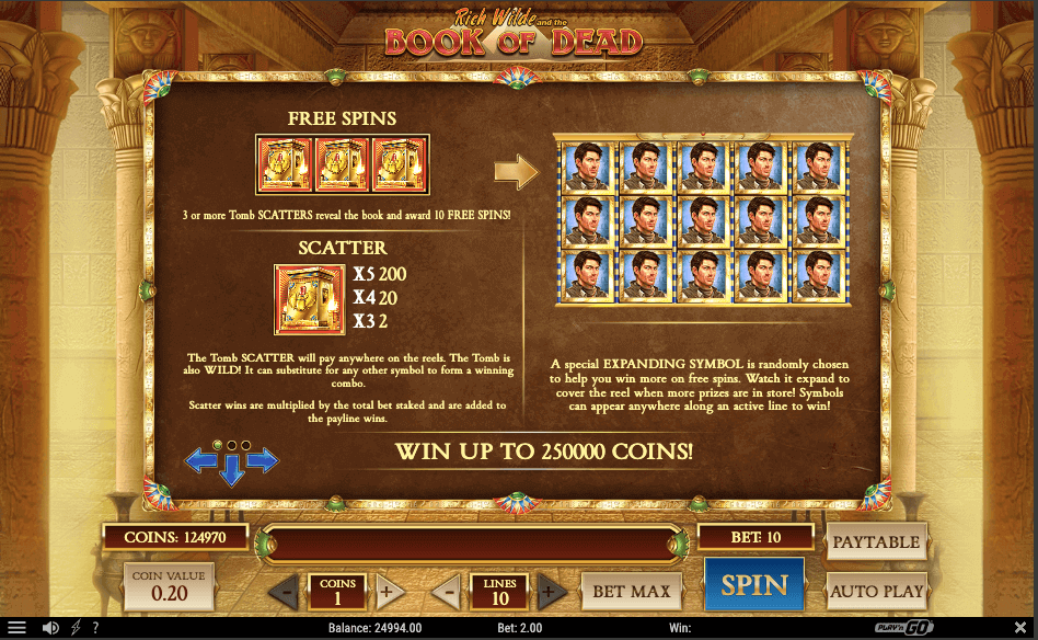 Book of Dead payouts - Emirates Casino Slot Review