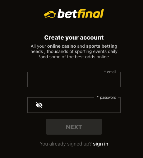 Betfinal Registration - UAE Casino Review - Emirates Casino Review