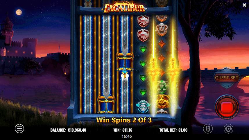 Towering Pays Excalibur Win Spin - Emirates Casino Slot Review