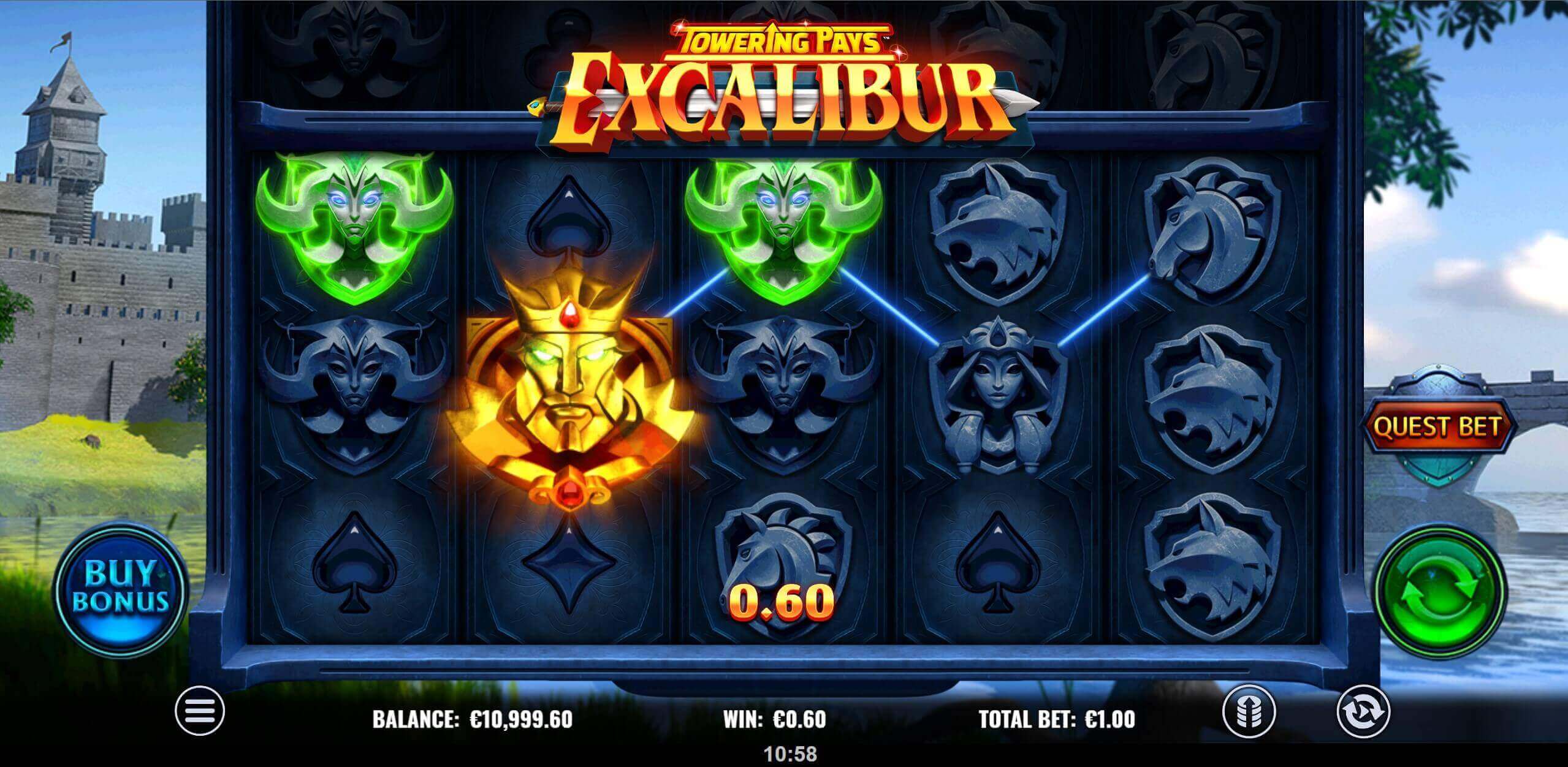 Towering Pays Excalibur slot game by Yggdrasil Provider Review - UAE Casino - Emirates Casino 