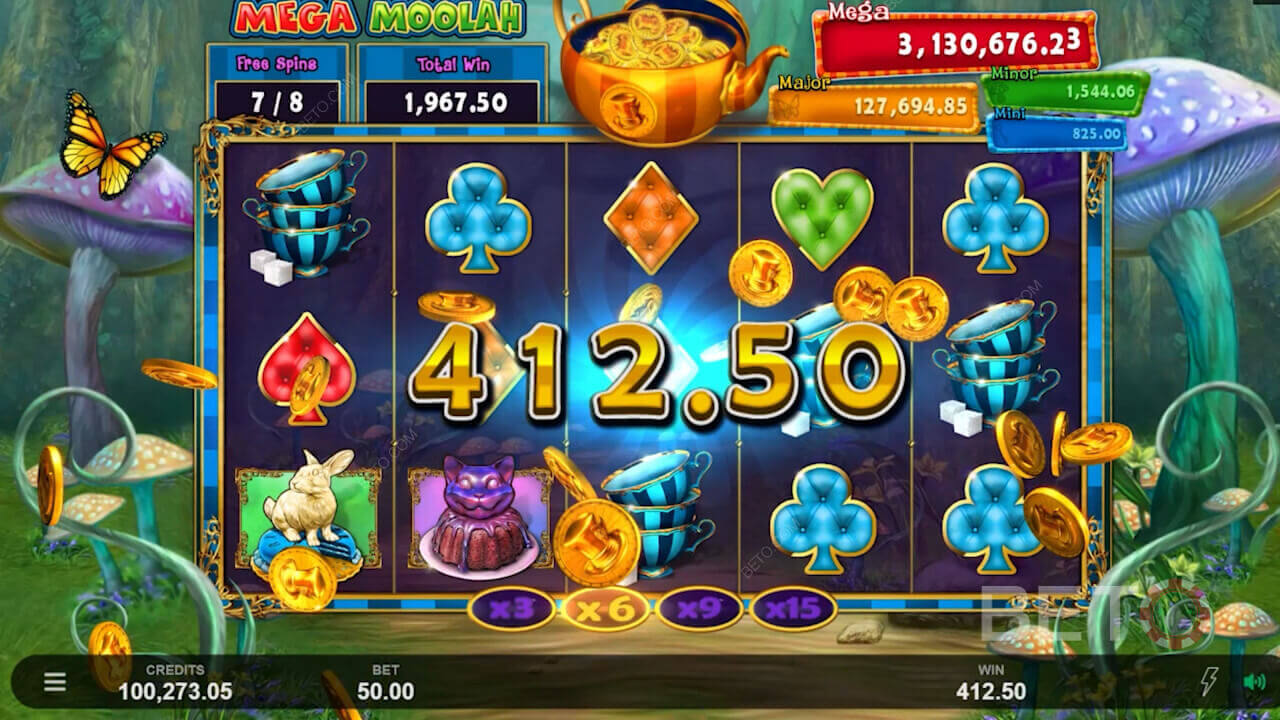 Mega Moolah Graphics - Emirates Casino Slot Review