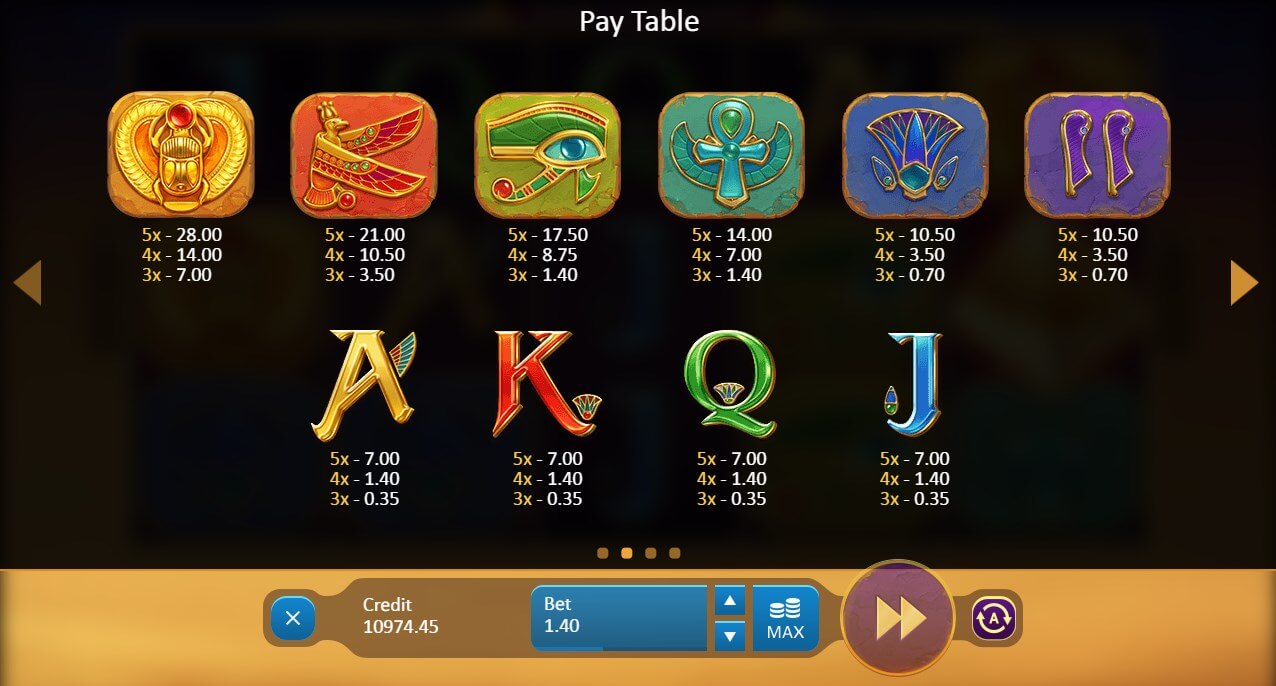 Rise of Egypt Symbol Graphics - Emirates Casino Slot Review