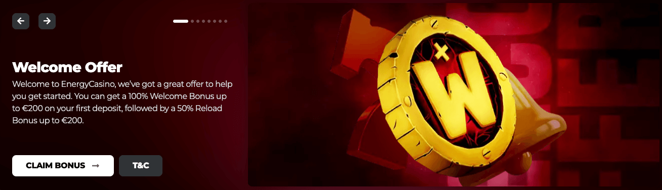 Energy Casino new player bonus UAE - Emirates Casino Review