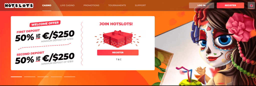 HotSlots Casino welcome bonus - Emirates Casino Review