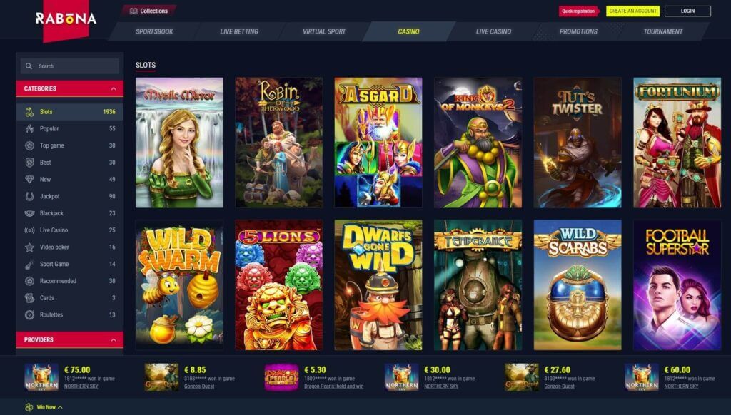 Rabona Slot Selection  - Emirates Casino Review - UAE Casino Review 