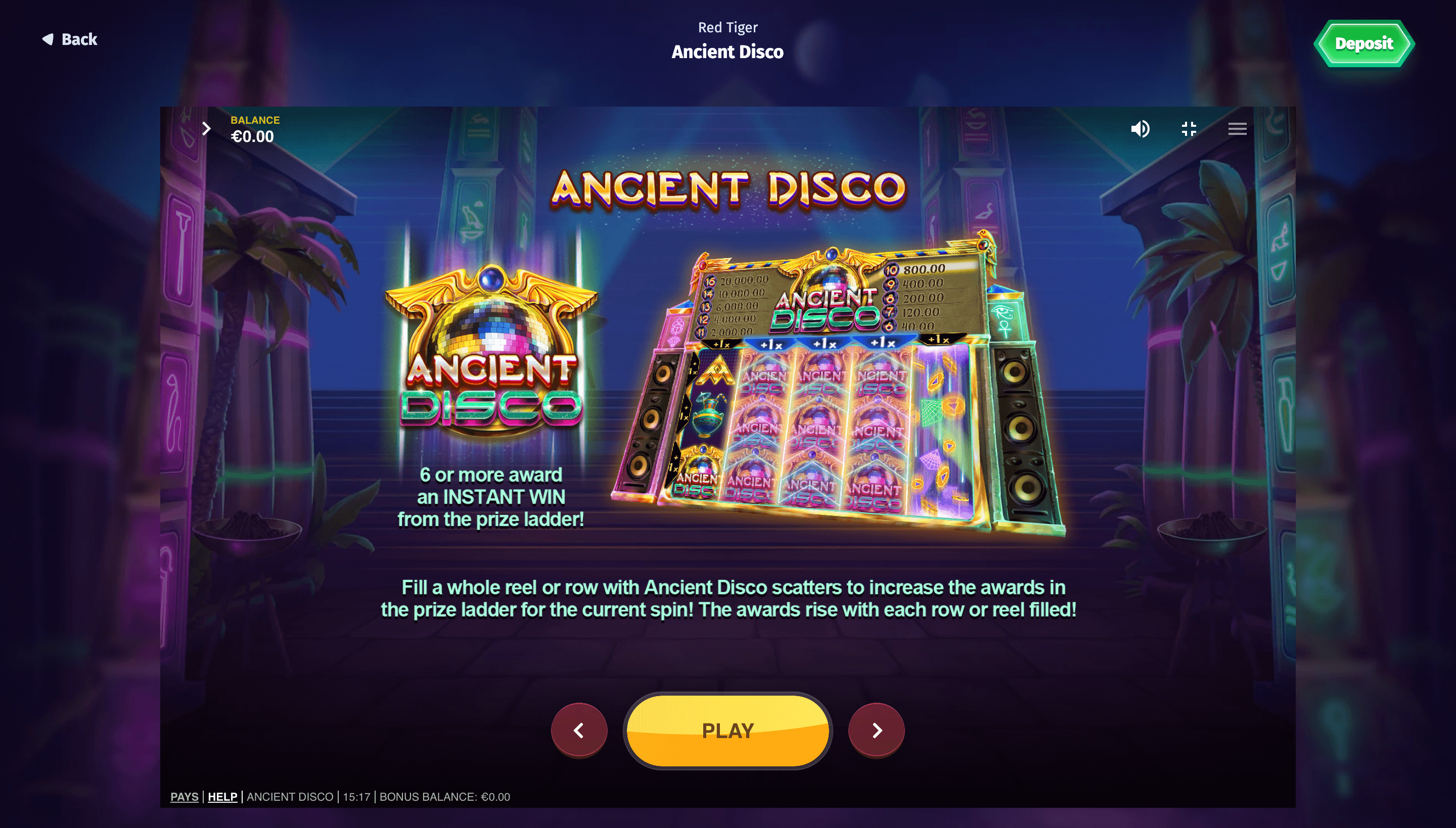 Ancient Disco Paylines  - Emirates Casino Slot Review