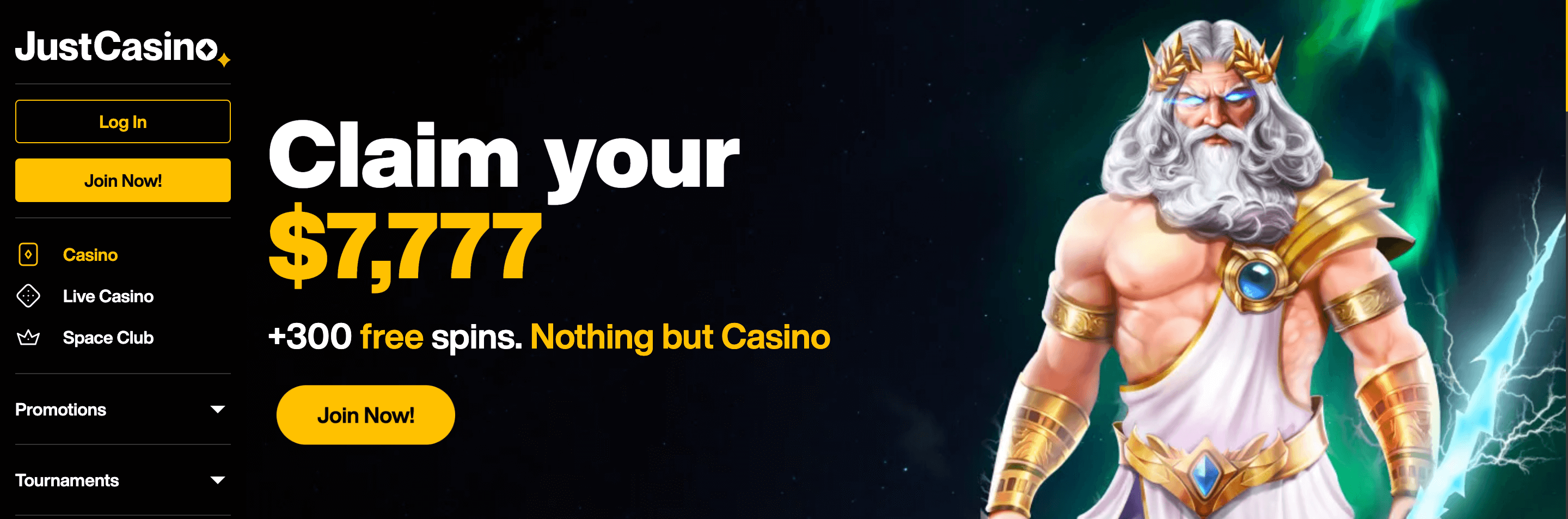 JustCasino Homepage - Emirates Casino Review