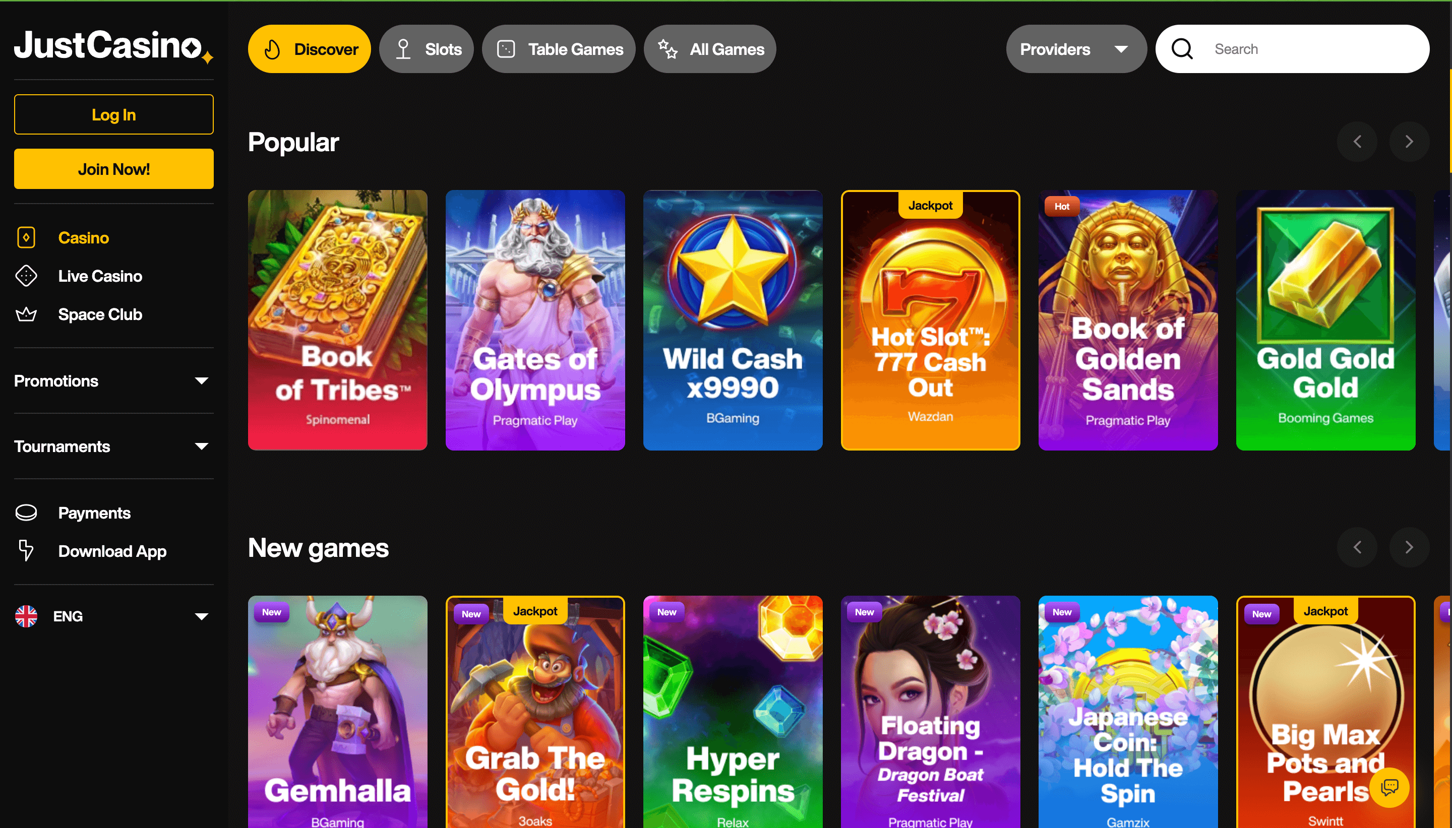 JustCasino Slots - Emirates Casino Review