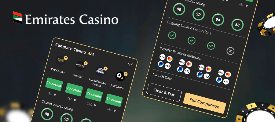 Emirates Casino Comparison Tool  - Emirates Casino Online Casino Comparison Guide