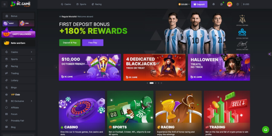 BC.Game Homepage - Emirates Casino - BC.Game Casino Review