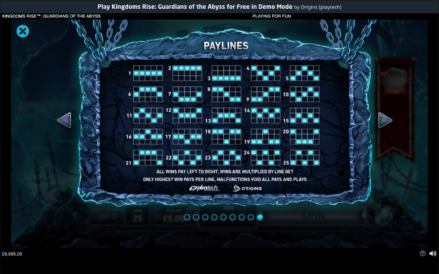 Kingdoms Rise Guardians of the Abyss Paylines - Emirates Casino Slot Review