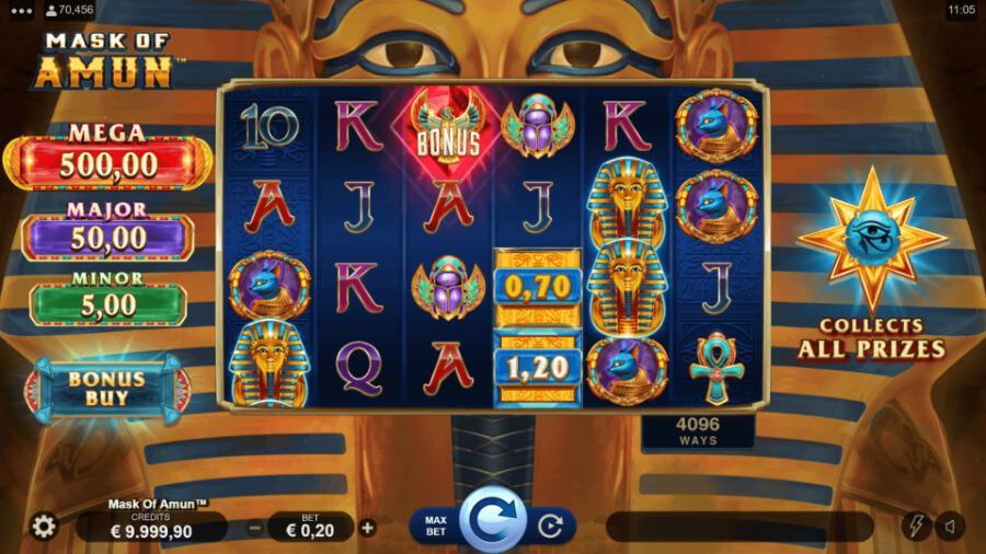 Mask of Amun Multipliers - Emirates Casino Slot Review