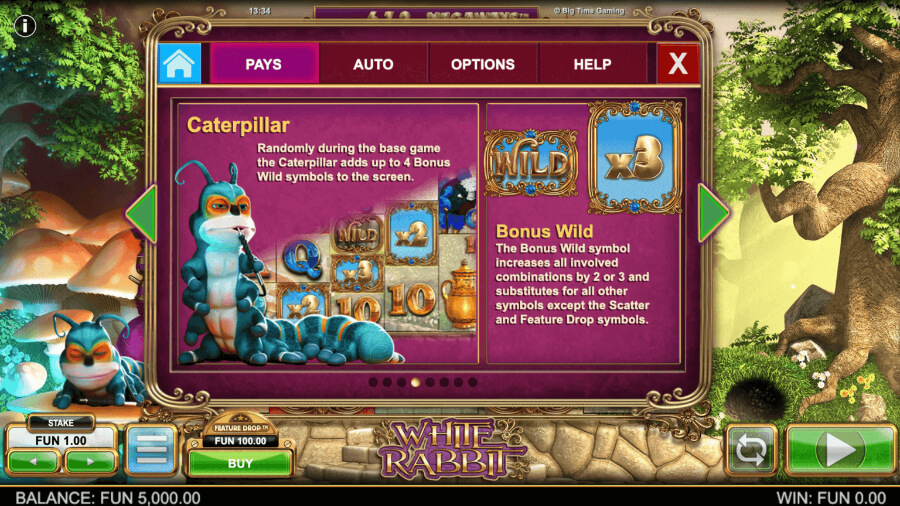 White Rabbit Slot Caterpillar and Bonus - Emirates Casino Slot Review