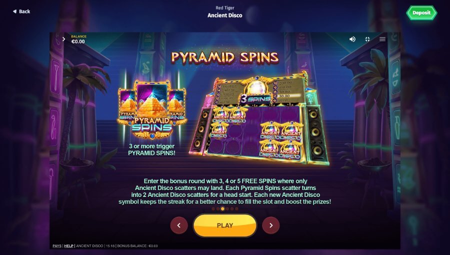 Ancient Disco Pyramid Spins - Emirates Casino Slot Review