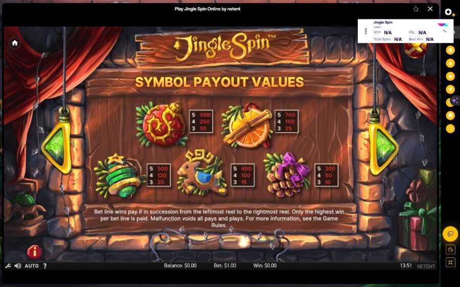 Jingle Spin Slot Review - Emirates Casino - UAE Casinos - Symbols