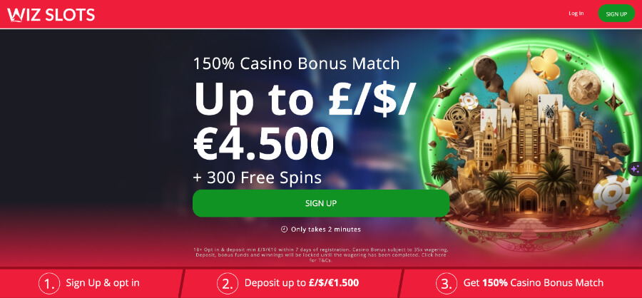 Wiz Slots Casino Homepage - Emirates Casino Review - UAE Casinos