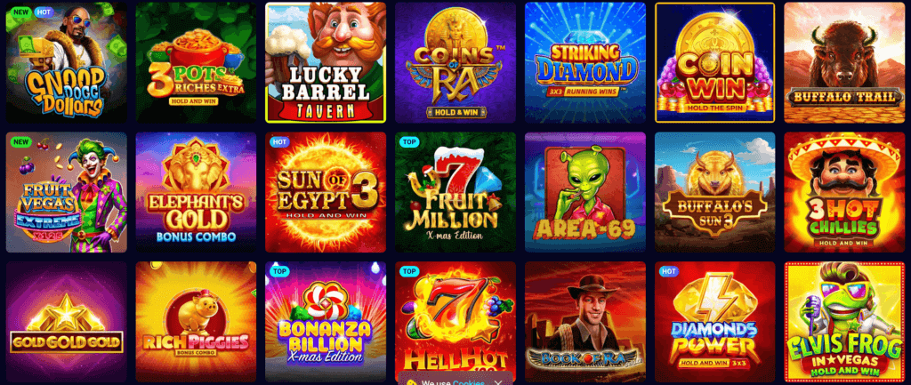 SpinJo Casino Best slots