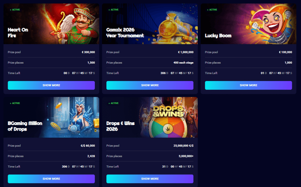 SpinJo Casino tournaments