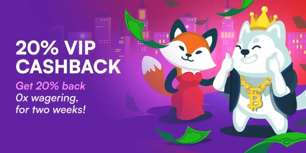 VIP Cashback offer at wild.io 20 vip cashback