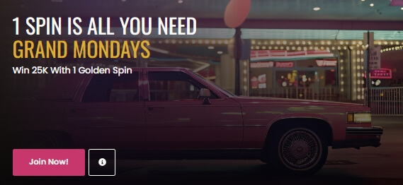 Grand Mondays offer from VegasNow casino for UAE players