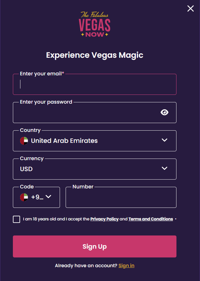 How to Register an Account with Vegas Now