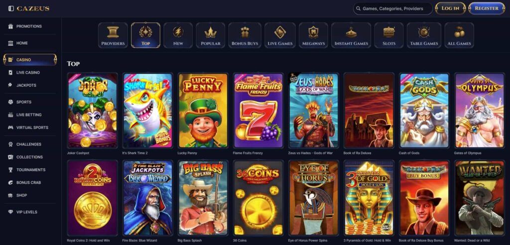 slots games at Cazeus