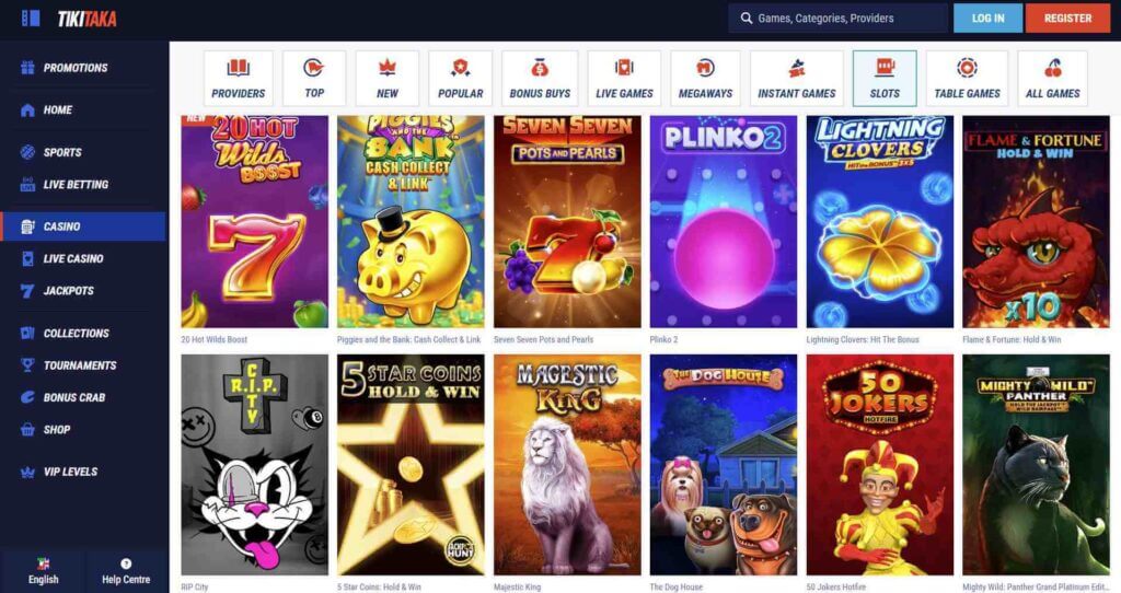 Slot games at TikiTaka UAE Casino
