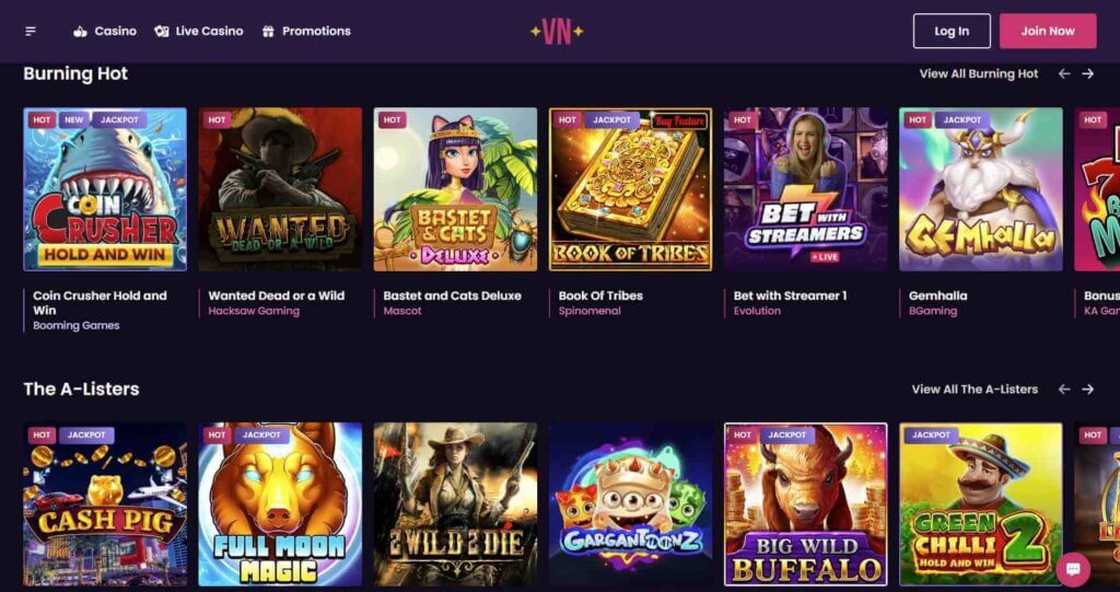 Recommended slots casino games at Vegas Now