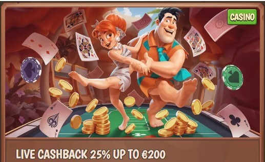 weekly cashback bonus on live casino games up to €200