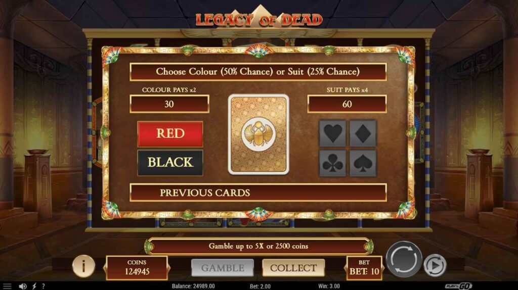 Legacy of Dead slot game review UAE casinos Gamble feature