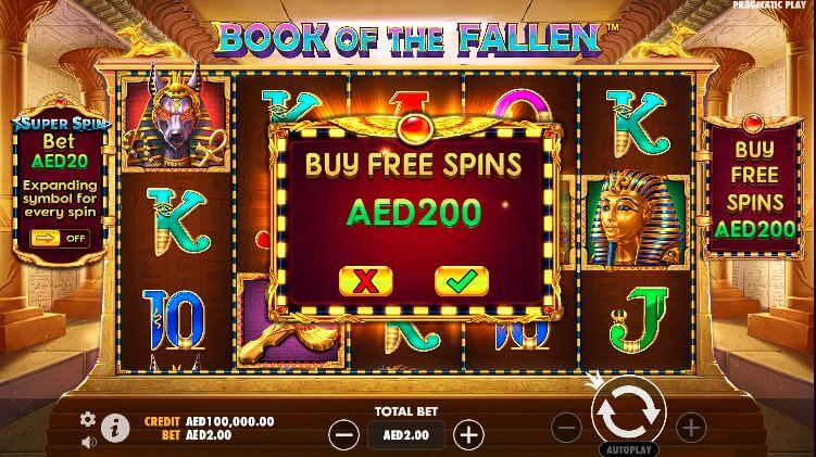 Uae casinos Book of the Fallen slot game review Buy bonus