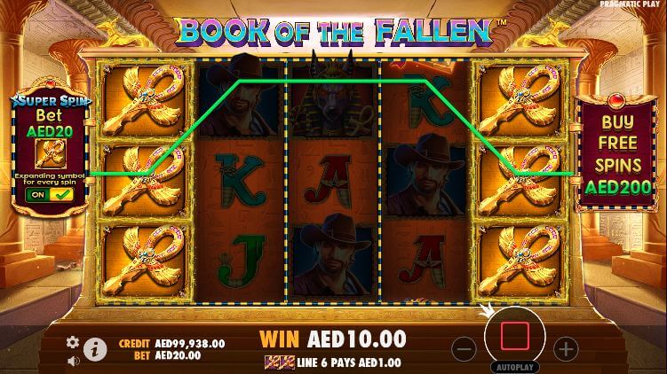 Uae casinos Book of the Fallen slot game review Super Spin Ante Bet