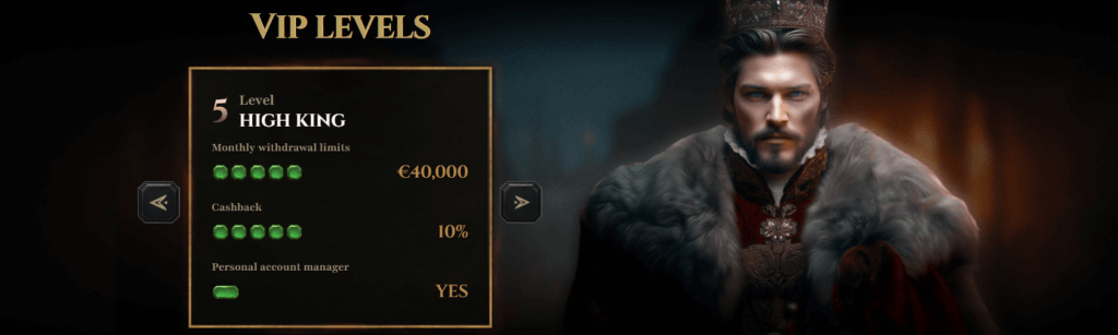 UAE casinos Kyngs VIP program Vip levels