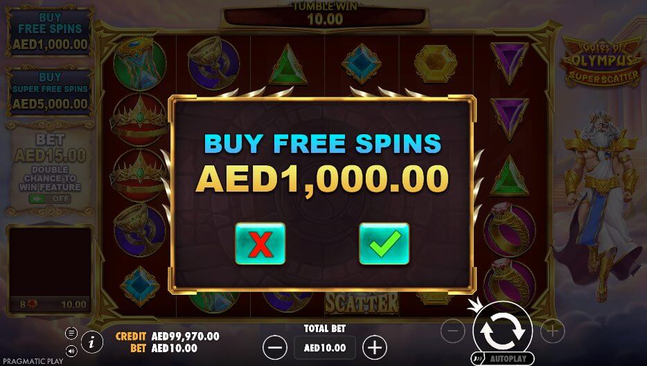 Special Features in Gates of Olympus Super Scatter Bonus buy