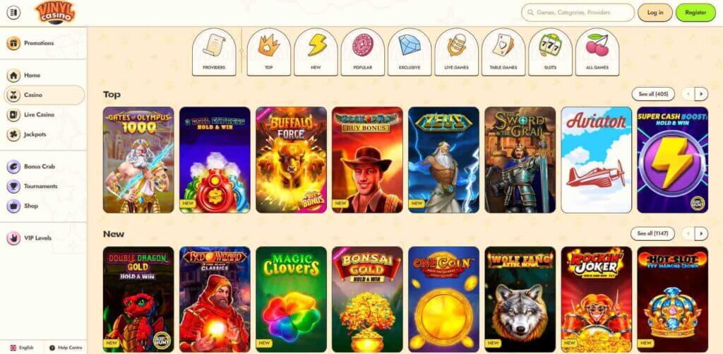 UAE casinos Recommended slots at Vinyl Casino