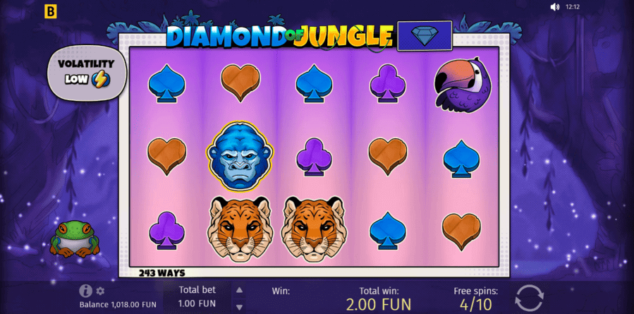 diamond of jungle free spins