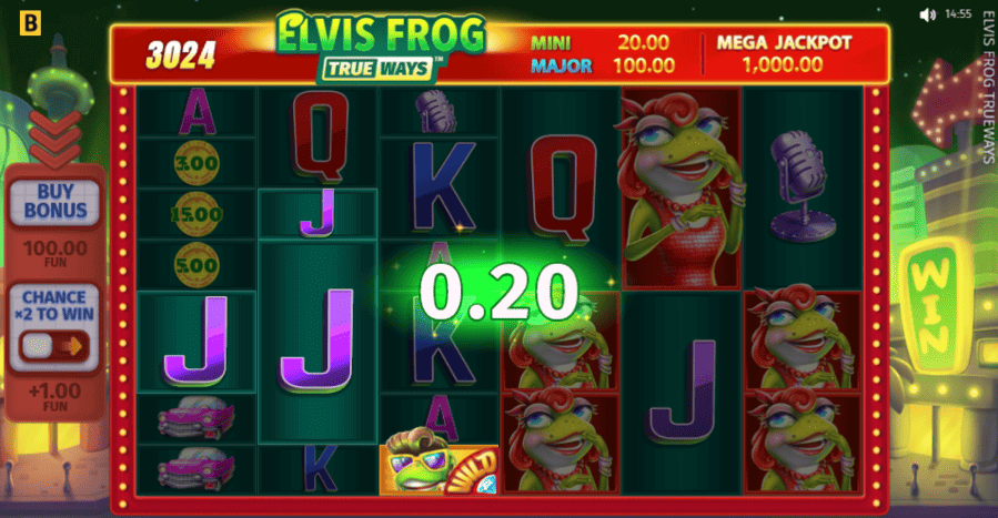Elvis frog trueways payline feature
