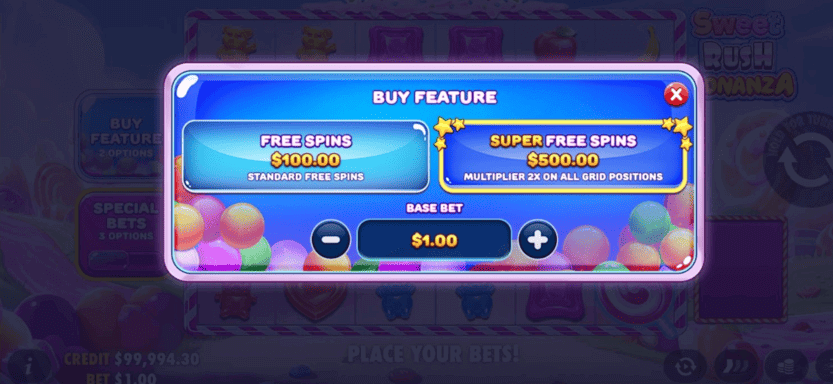 sweet rush bonanza bonus buy