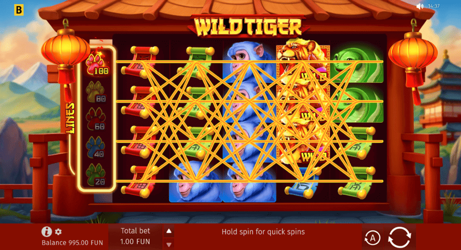 Wild Tiger Adjustable paylines