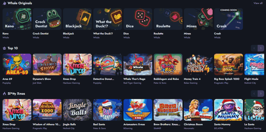 Top slots at Whale.io