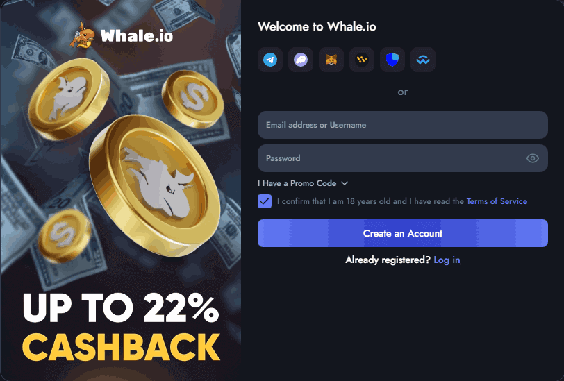 open a Whale.io account