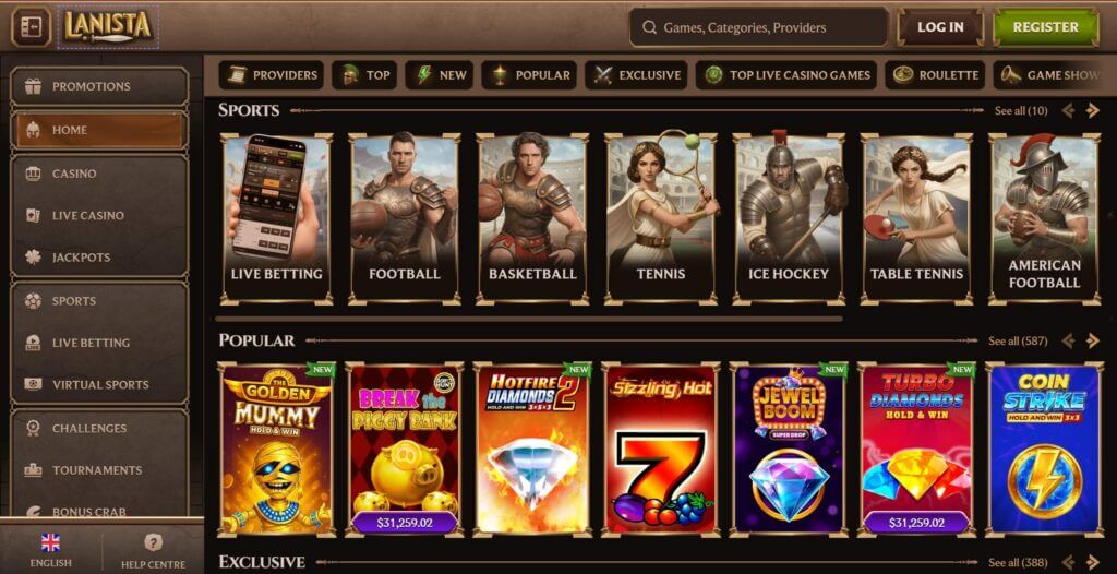 lanista casino preview