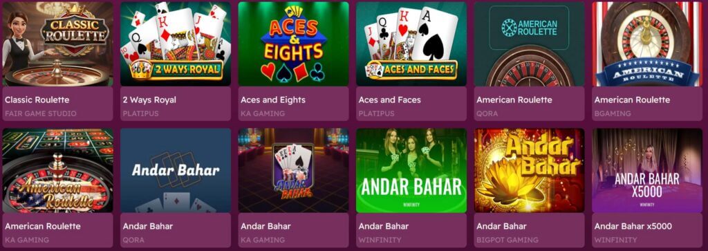 table games at letsjackpot